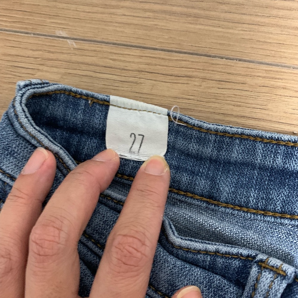 Blue Distressed Ankle Jeans - Great for Petites - Picture 7 of 10